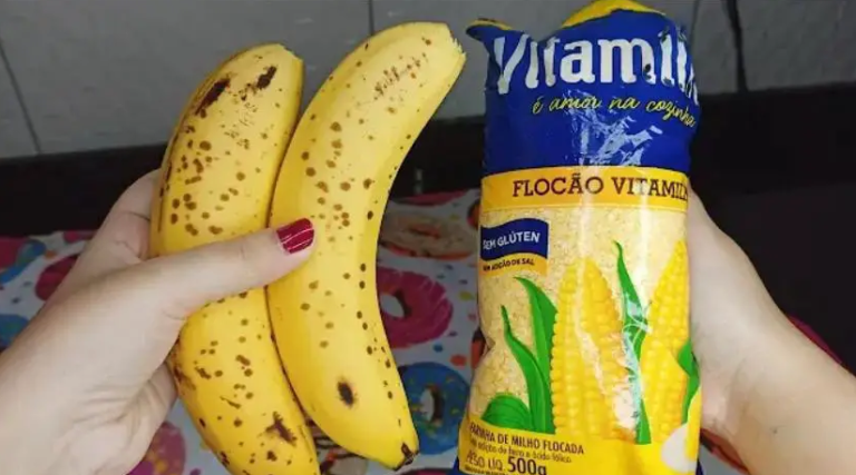 Receita com banana e flocão de milho