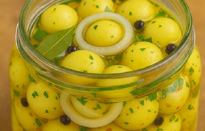 Batatinha em Conserva pra servir de aperitivo