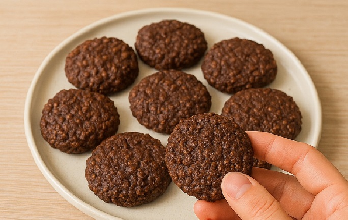 Biscoitos de Cacau, Café, Aveia e Banana