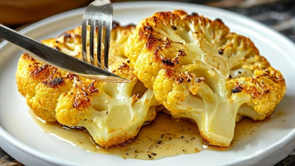 Couve-flor assada com queijo