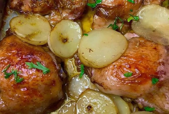 Coxas de frango assadas à Gomes de Sá