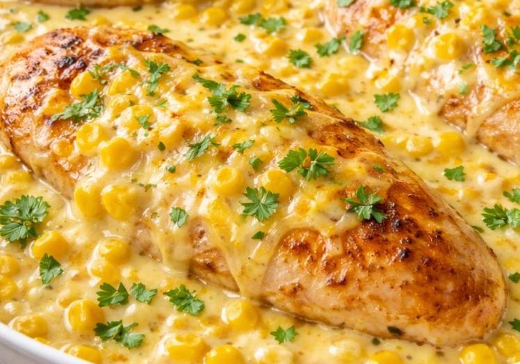 Filé de Frango com Creme de Milho