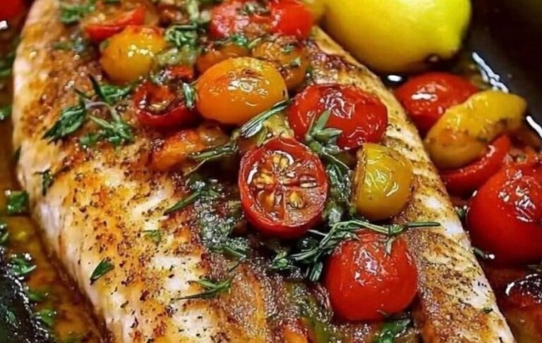 Filé de Peixe com Tomate Cereja e Limão