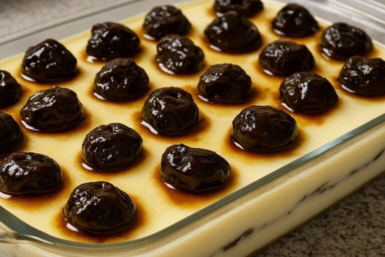 Manjar branco com calda de Ameixa