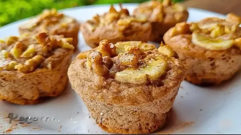 Muffins veganos de banana e nozes