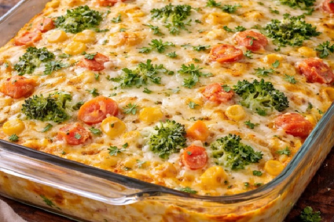 Omelete de Forno com Legumes e Queijo