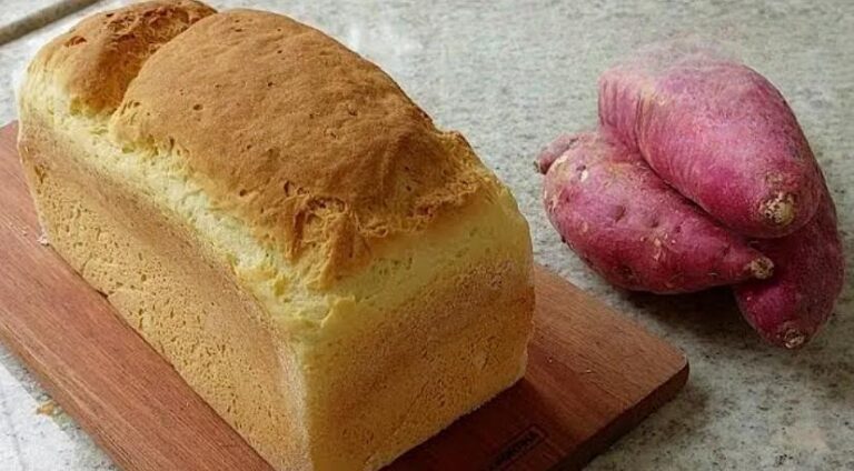 Pão de batata-doce macio sem glúten e sem lactose