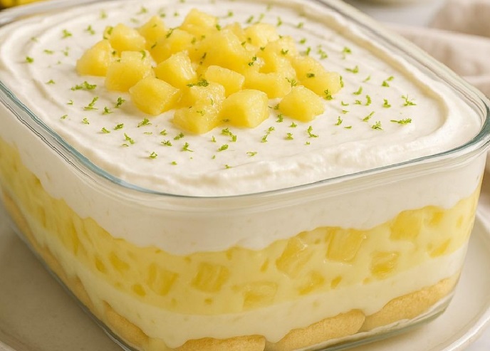 Pavê Gelado de Abacaxi com Creme