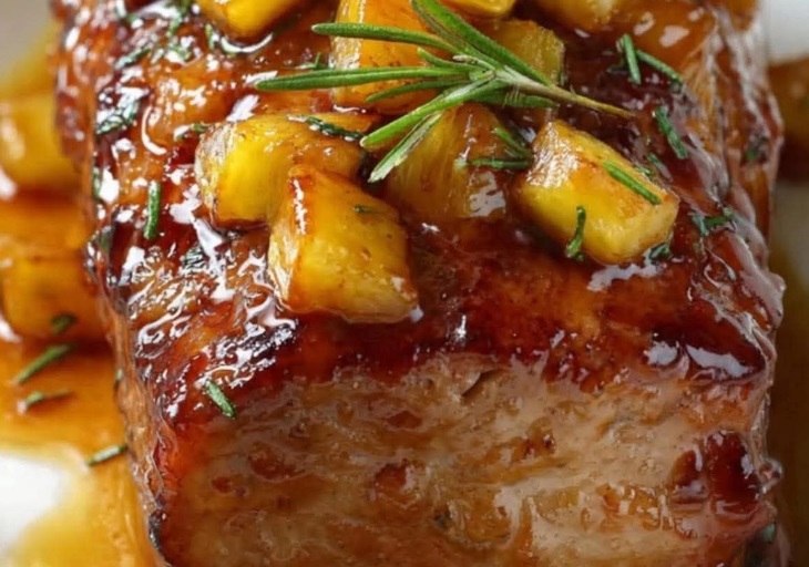 Pernil Suíno com Abacaxi glaceado