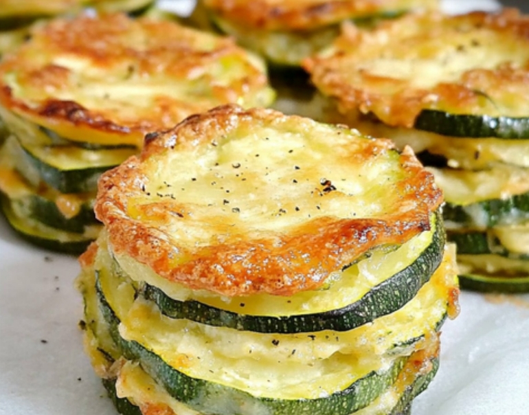 Pilhas de Abobrinha assadas com Queijo