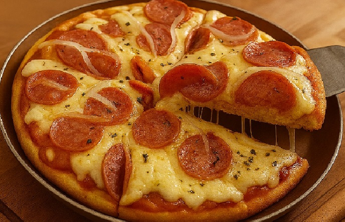 Pizza de Frigideira com Calabresa