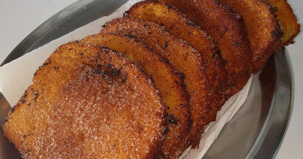 Rabanada no pão de forma sem óleo e sem fritura