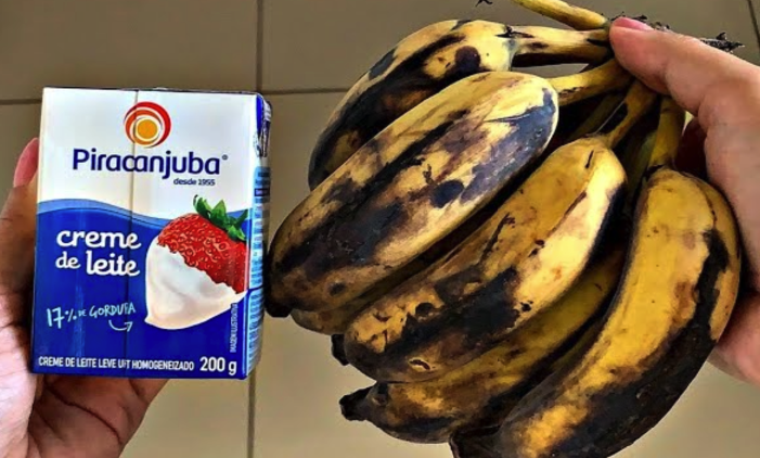 Sobremesa com banana madura