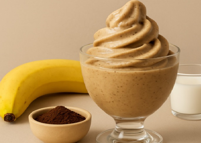 Sorvete cremoso de Banana com Café
