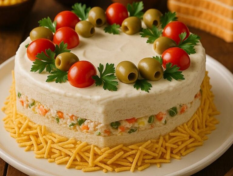 Torta de Pão Natalina fácil e cremosa