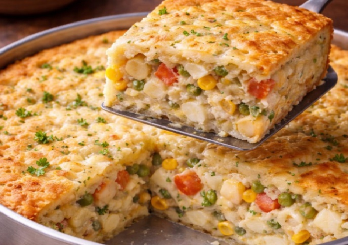 Torta cremosa de Palmito com massa de iogurte