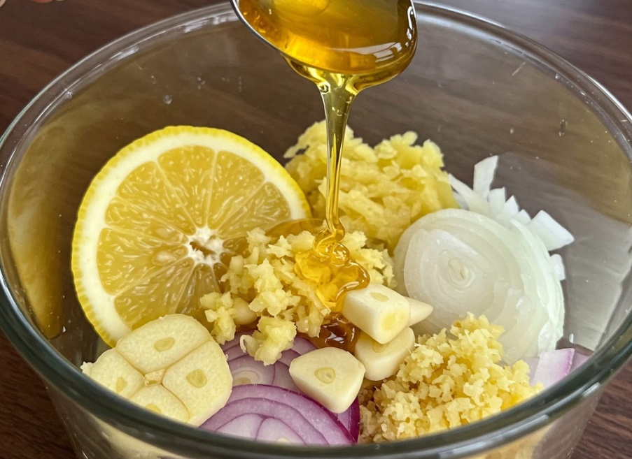 Cebola, alho, gengibre e mel